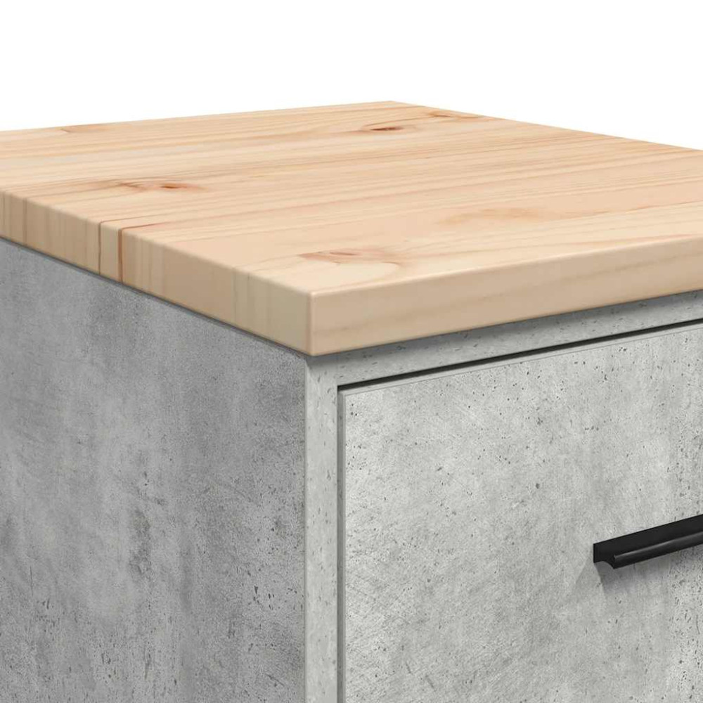 Produktbild för Förvaringsskåp för garage Betonggrå 40x51x85cm massivt trä furu
