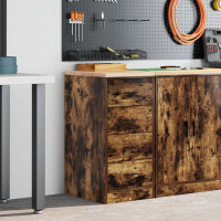 Produktbild för Garageskåp Sonoma ek 40x51x85 cm massiv trä furu