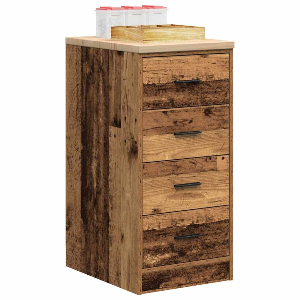 Produktbild för Garageskåp gammalt trä 40x51x85 cm massivt trä furu