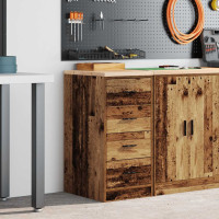Produktbild för Garageskåp gammalt trä 40x51x85 cm massivt trä furu