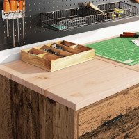Produktbild för Garageskåp gammalt trä 40x51x85 cm massivt trä furu