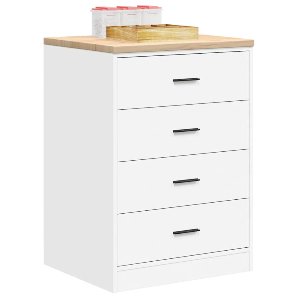 Produktbild för Förvaringsskåp för garage vit 60x51x85 cm massivt trä furu