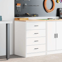 Produktbild för Förvaringsskåp för garage vit 60x51x85 cm massivt trä furu
