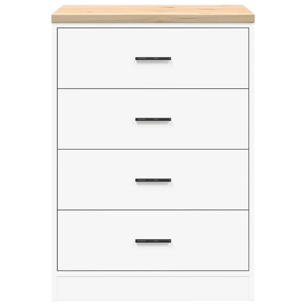 Produktbild för Förvaringsskåp för garage vit 60x51x85 cm massivt trä furu