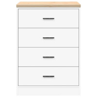 Produktbild för Förvaringsskåp för garage vit 60x51x85 cm massivt trä furu