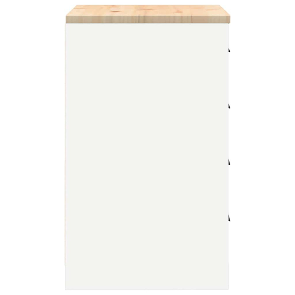 Produktbild för Förvaringsskåp för garage vit 60x51x85 cm massivt trä furu