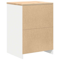 Produktbild för Förvaringsskåp för garage vit 60x51x85 cm massivt trä furu