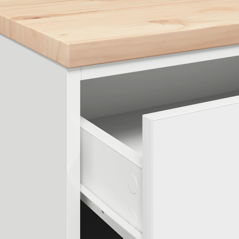 Produktbild för Förvaringsskåp för garage vit 60x51x85 cm massivt trä furu