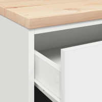 Produktbild för Förvaringsskåp för garage vit 60x51x85 cm massivt trä furu