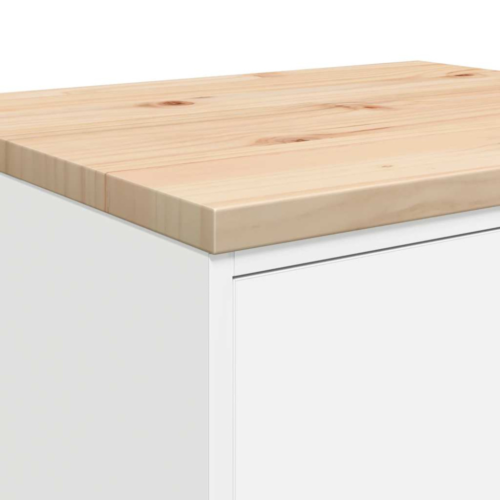 Produktbild för Förvaringsskåp för garage vit 60x51x85 cm massivt trä furu