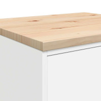Produktbild för Förvaringsskåp för garage vit 60x51x85 cm massivt trä furu