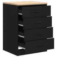 Produktbild för Garageskåp svart 60x51x85 cm massiv trä furu
