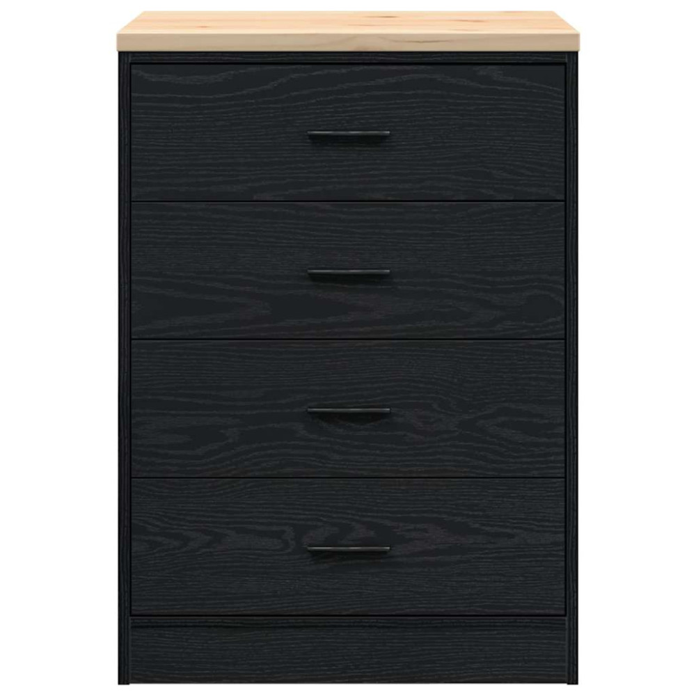 Produktbild för Garageskåp svart 60x51x85 cm massiv trä furu