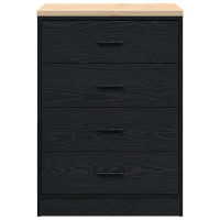 Produktbild för Garageskåp svart 60x51x85 cm massiv trä furu
