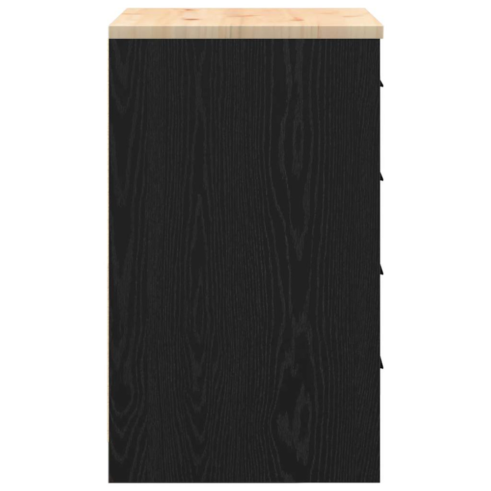 Produktbild för Garageskåp svart 60x51x85 cm massiv trä furu
