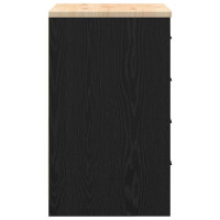 Produktbild för Garageskåp svart 60x51x85 cm massiv trä furu
