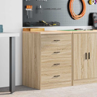 Produktbild för Garageskåp Sonoma ek 60x51x85 cm massiv trä furu