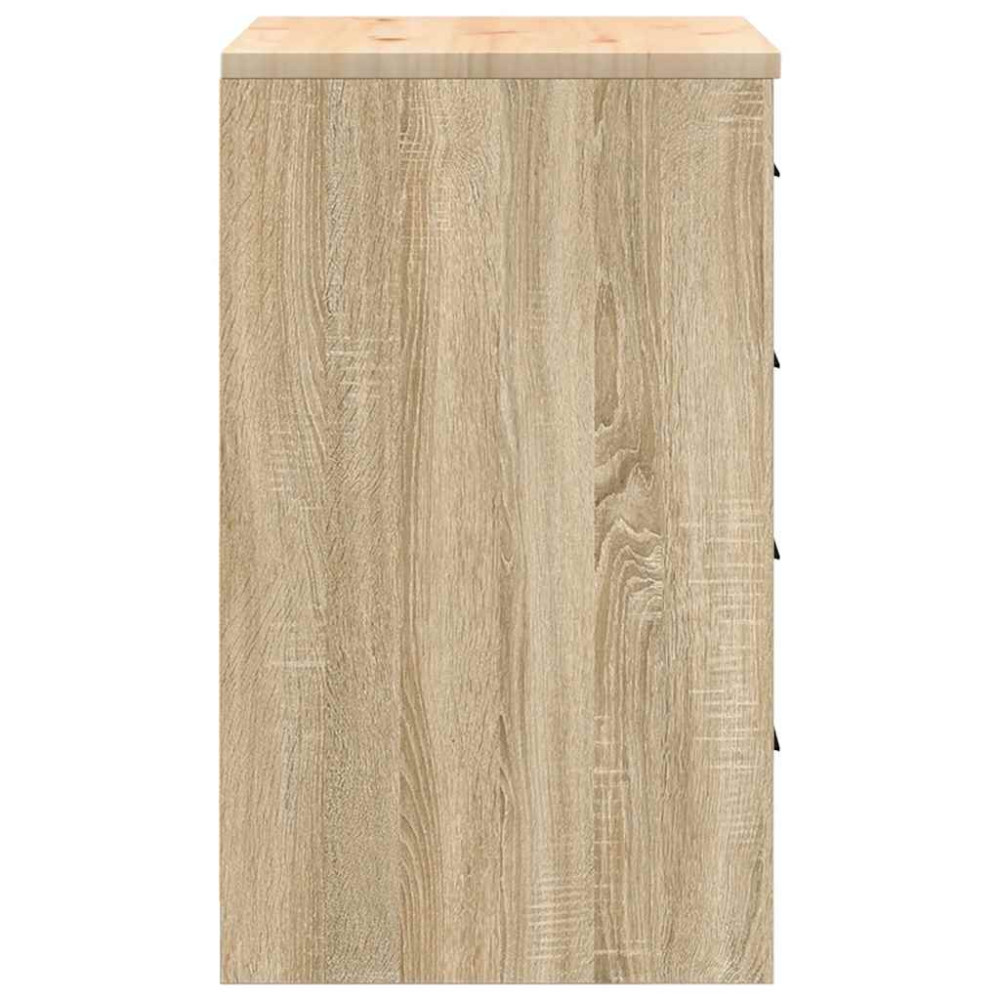 Produktbild för Garageskåp Sonoma ek 60x51x85 cm massiv trä furu