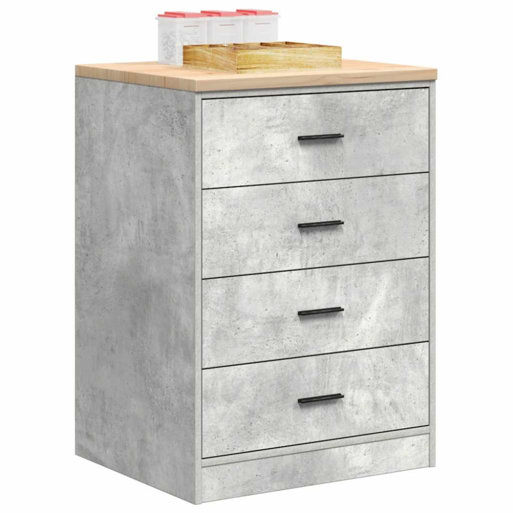 Produktbild för Förvaringsskåp för garage Betonggrå 60x51x85cm massivt trä furu