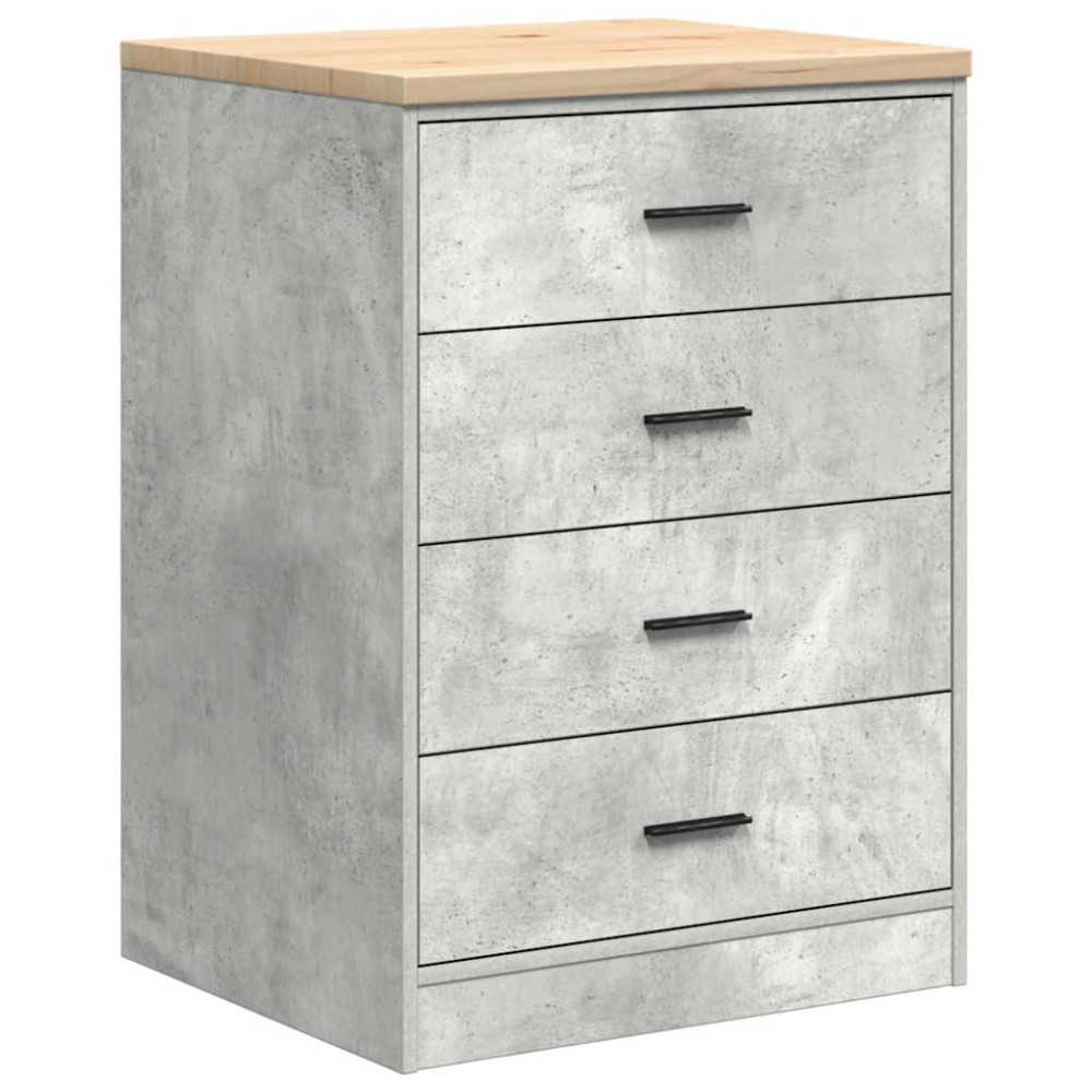 Produktbild för Förvaringsskåp för garage Betonggrå 60x51x85cm massivt trä furu