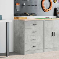 Produktbild för Förvaringsskåp för garage Betonggrå 60x51x85cm massivt trä furu
