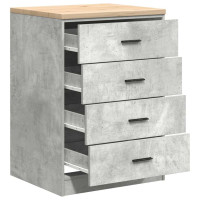 Produktbild för Förvaringsskåp för garage Betonggrå 60x51x85cm massivt trä furu