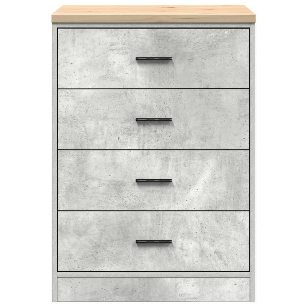 Produktbild för Förvaringsskåp för garage Betonggrå 60x51x85cm massivt trä furu