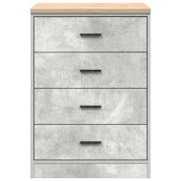 Produktbild för Förvaringsskåp för garage Betonggrå 60x51x85cm massivt trä furu
