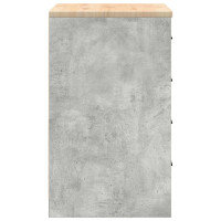 Produktbild för Förvaringsskåp för garage Betonggrå 60x51x85cm massivt trä furu
