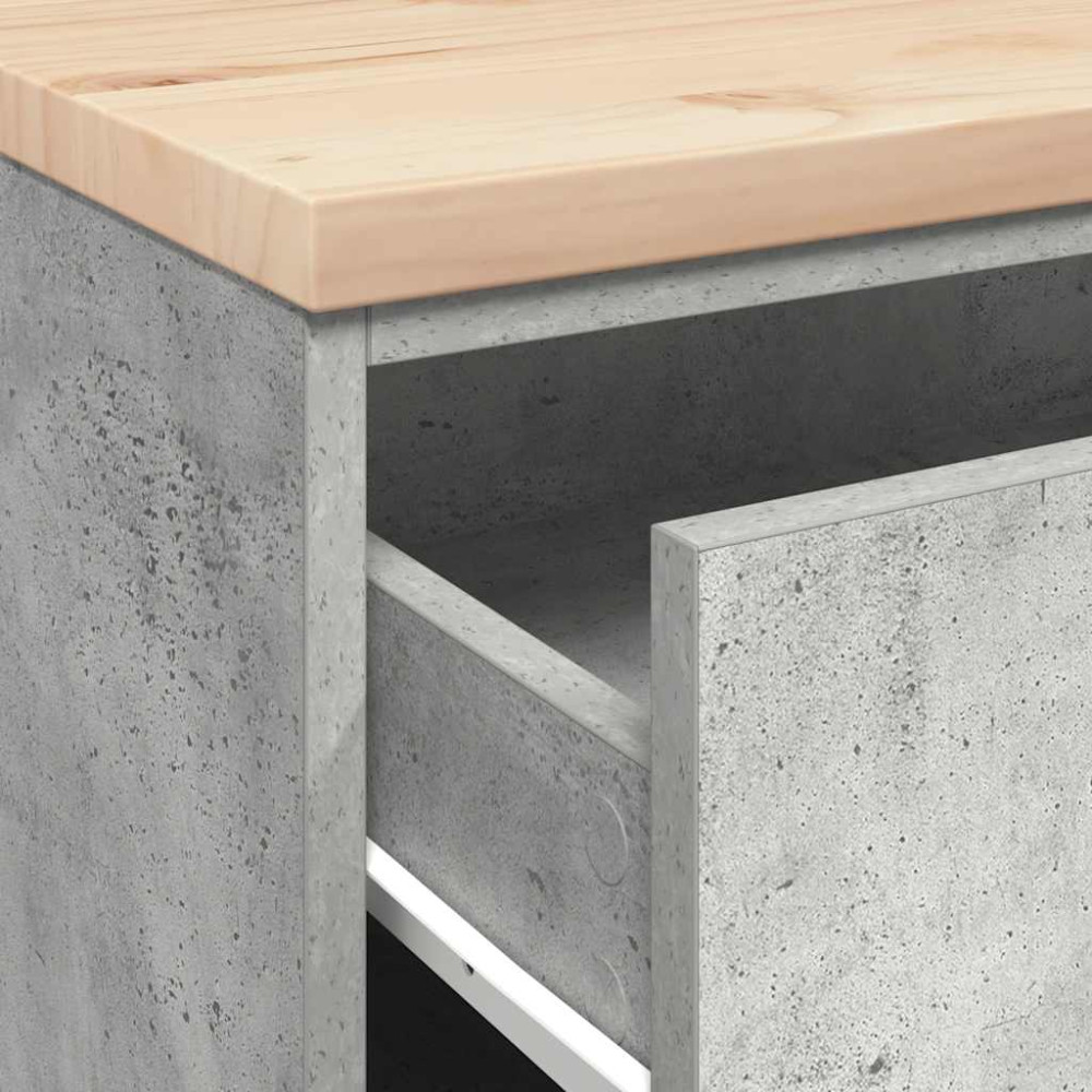 Produktbild för Förvaringsskåp för garage Betonggrå 60x51x85cm massivt trä furu