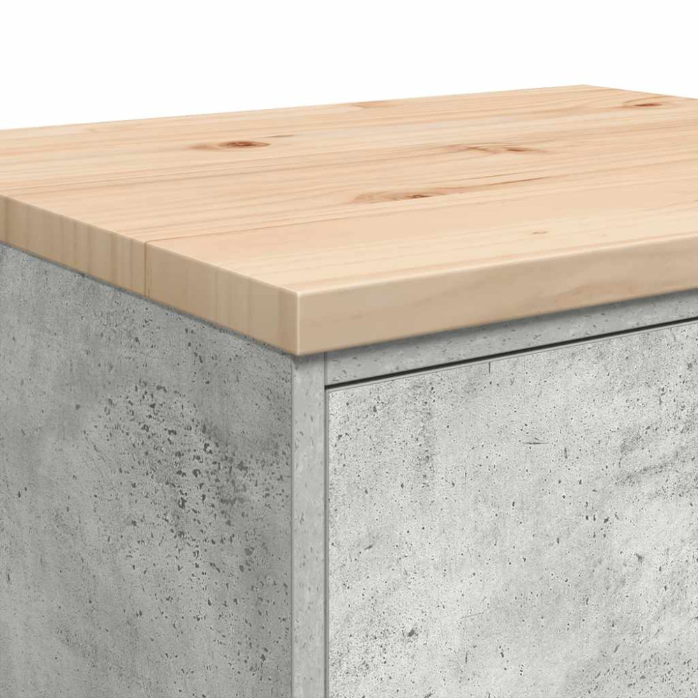 Produktbild för Förvaringsskåp för garage Betonggrå 60x51x85cm massivt trä furu