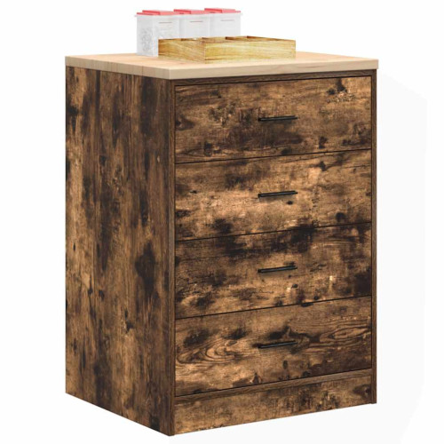 vidaXL Garageskåp Sonoma ek 60x51x85 cm massiv trä furu