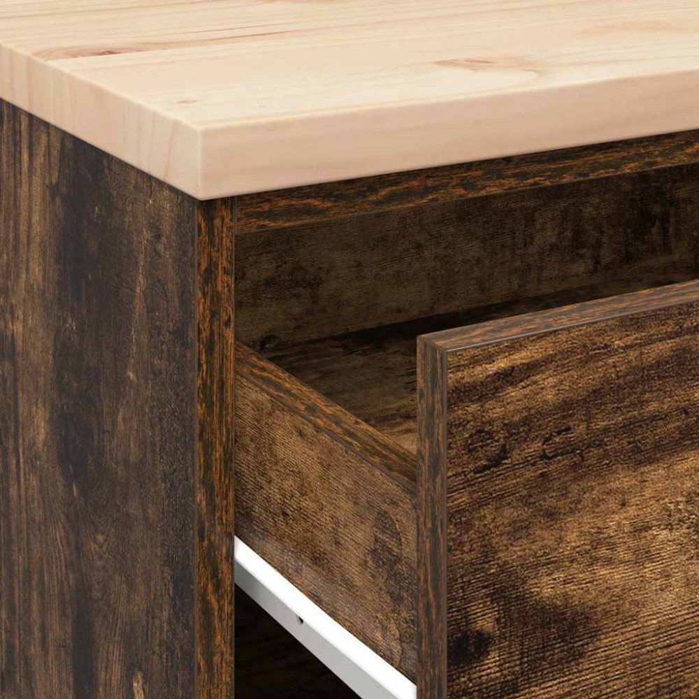 Produktbild för Garageskåp Sonoma ek 60x51x85 cm massiv trä furu