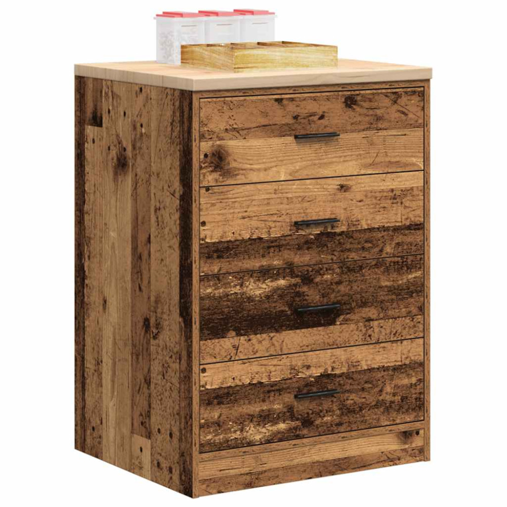 Produktbild för Garageskåp gammalt trä 60x51x85 cm massivt trä furu