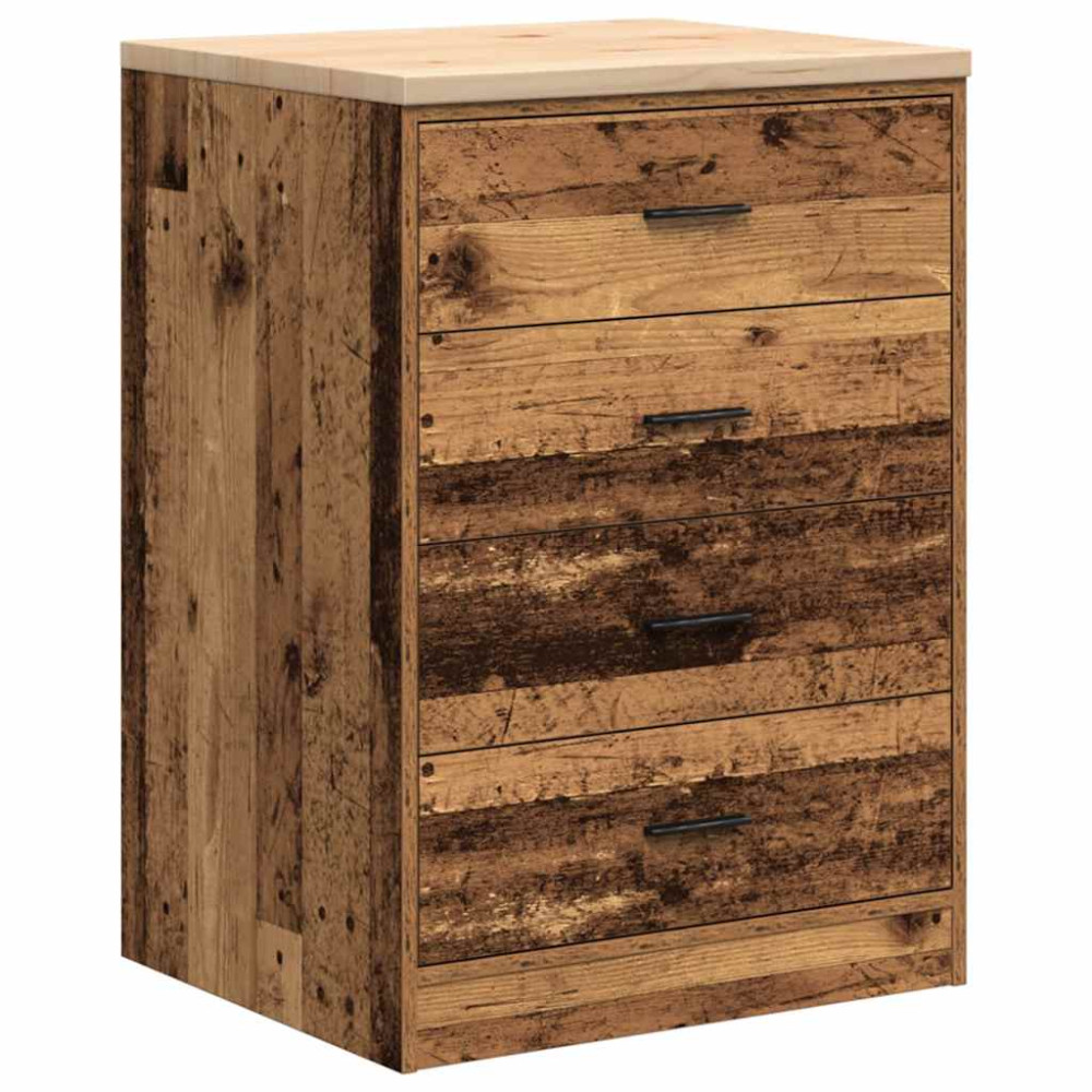 Produktbild för Garageskåp gammalt trä 60x51x85 cm massivt trä furu