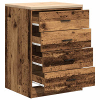 Produktbild för Garageskåp gammalt trä 60x51x85 cm massivt trä furu
