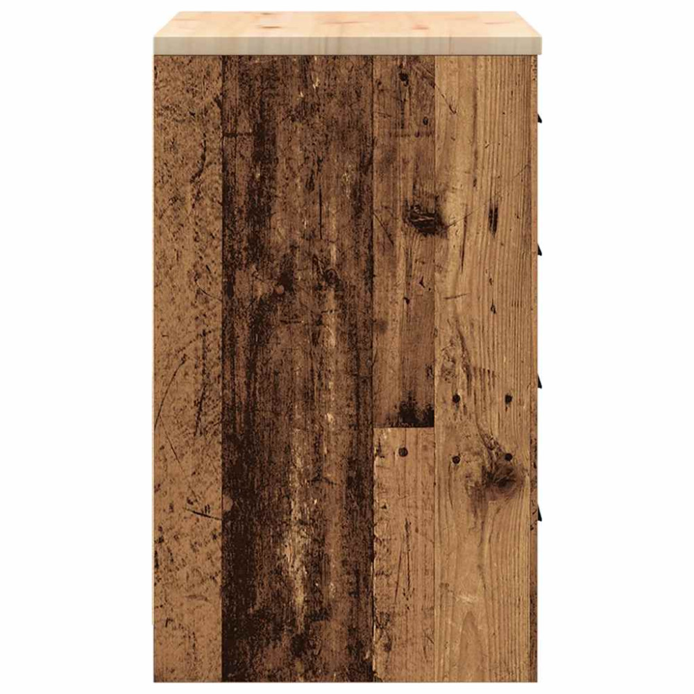 Produktbild för Garageskåp gammalt trä 60x51x85 cm massivt trä furu