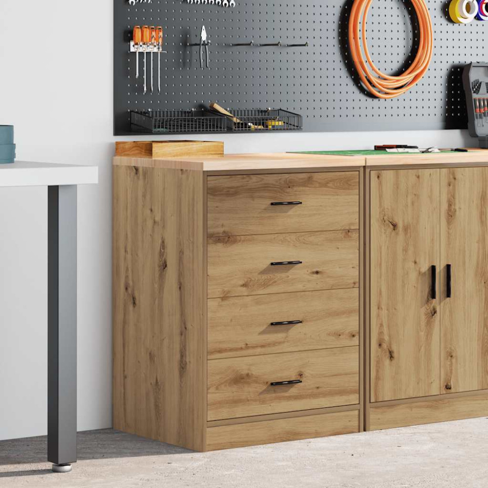 Produktbild för Förvaringsskåp för garage hantverksmässig ek 60x51x85 cm