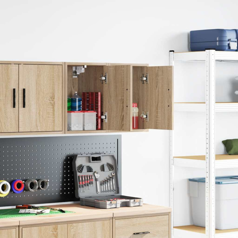 Produktbild för Väggskåp för garage 2 st, Sonoma ek konstruerat trä