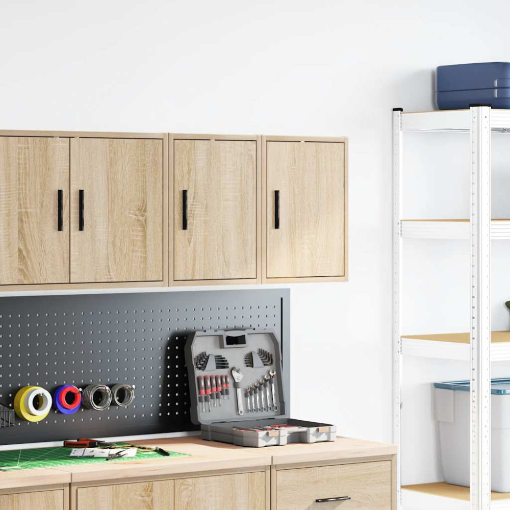 Produktbild för Väggskåp för garage 2 st, Sonoma ek konstruerat trä
