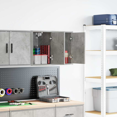 vidaXL Väggskåp för garage 2 st, betong, grå konstruerat trä