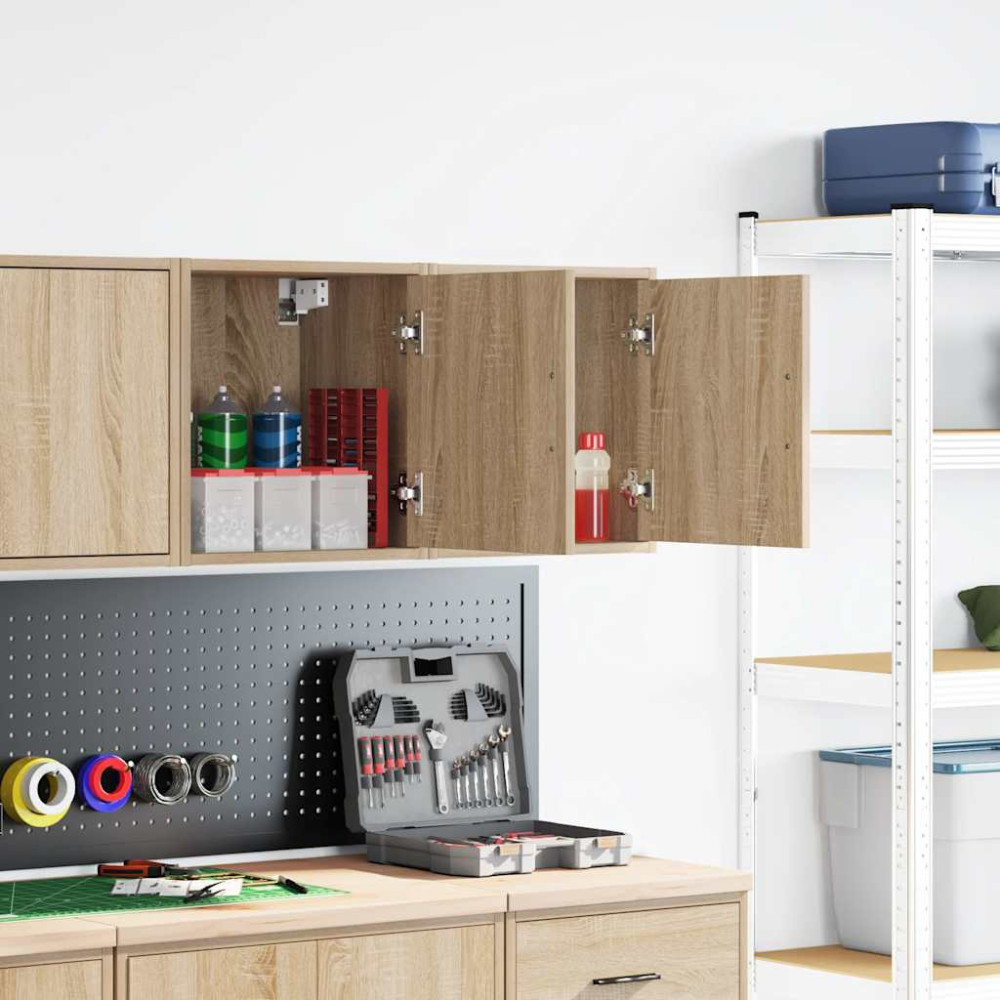 Produktbild för Väggskåp för garage 2 st, Sonoma ek konstruerat trä