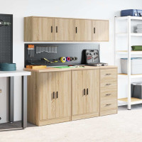 Produktbild för Väggskåp för garage 2 st, Sonoma ek konstruerat trä