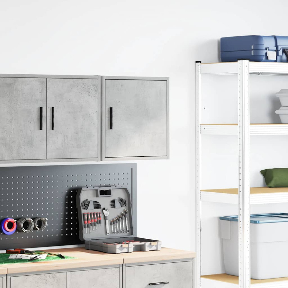 Produktbild för Väggskåp för garage betonggrå konstruerat trä