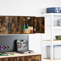 Produktbild för Väggskåp för garage rökfärgad ek konstruerat trä