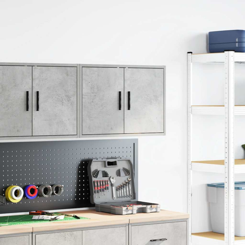 Produktbild för Väggskåp för garage betonggrå konstruerat trä
