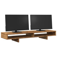 Produktbild för Skärmställ åldrat trä 100x27x15 cm konstruerat trä