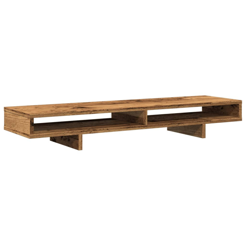 Produktbild för Skärmställ åldrat trä 100x27x15 cm konstruerat trä