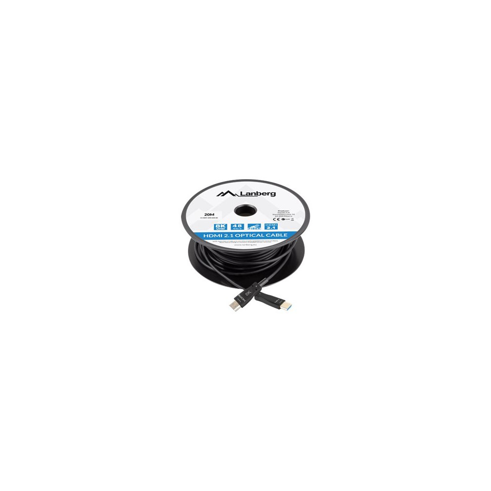 Produktbild för Lanberg HDMI-kabel med Ethernet - 80 m