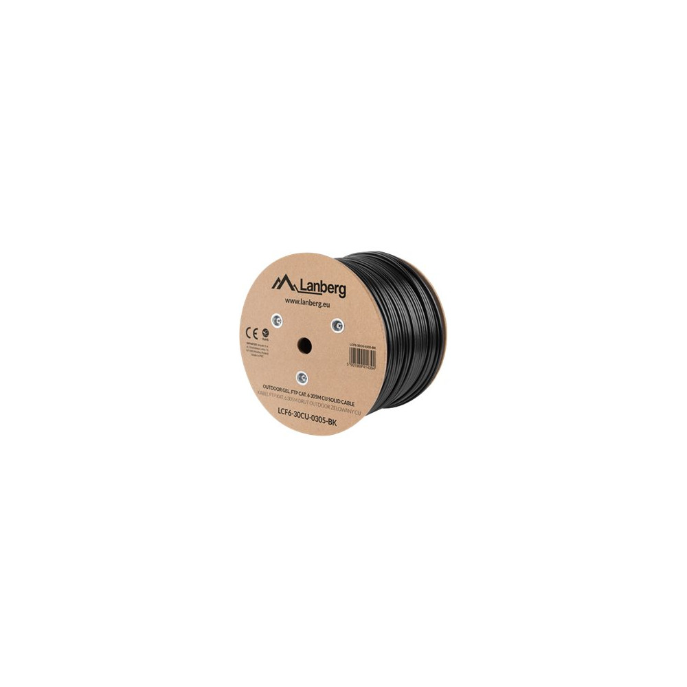 Produktbild för Lanberg bulkkabel - svart, RAL 9004